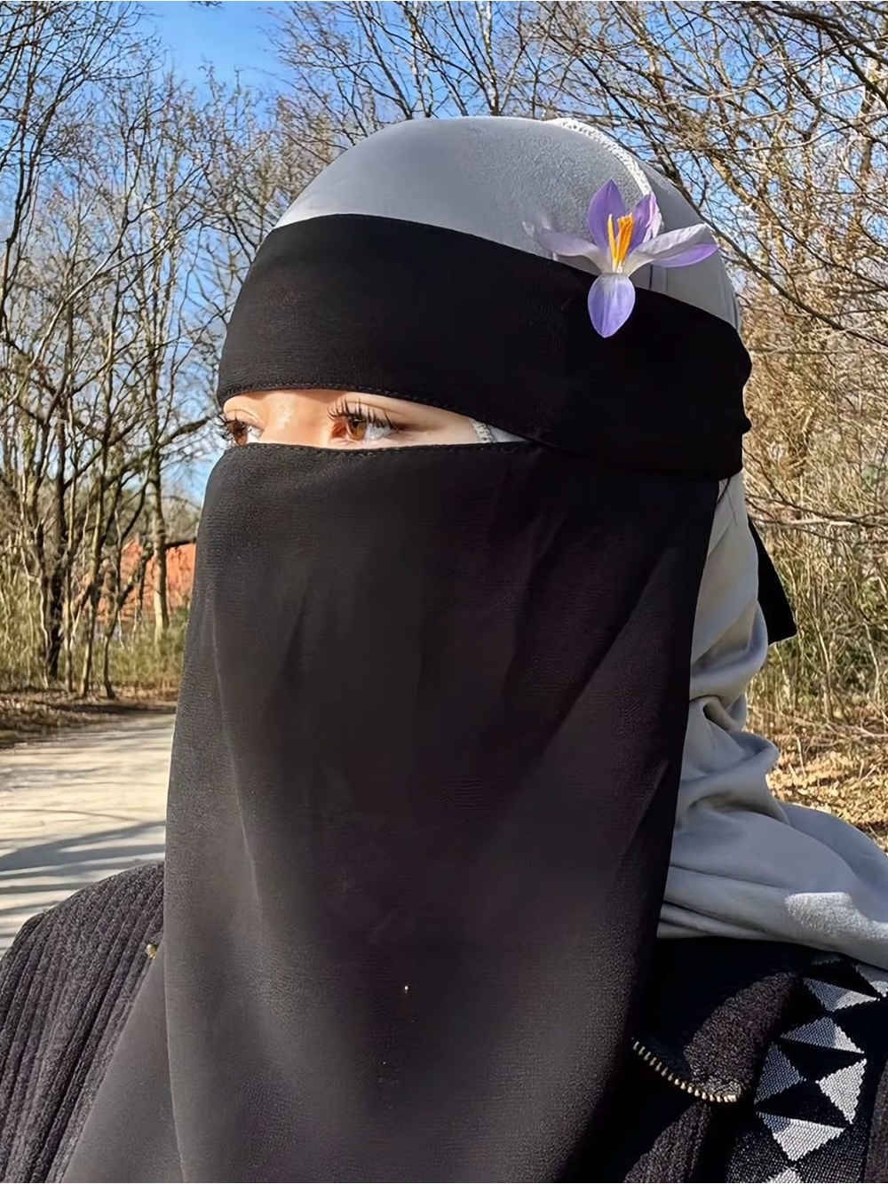 Black Niqab Face Veil